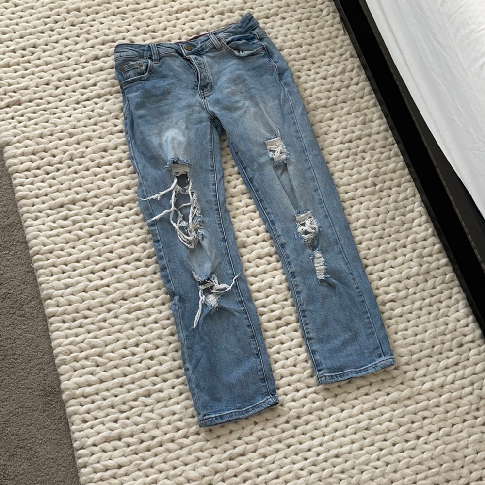 Size 7 fashion nova boyfriend Jean